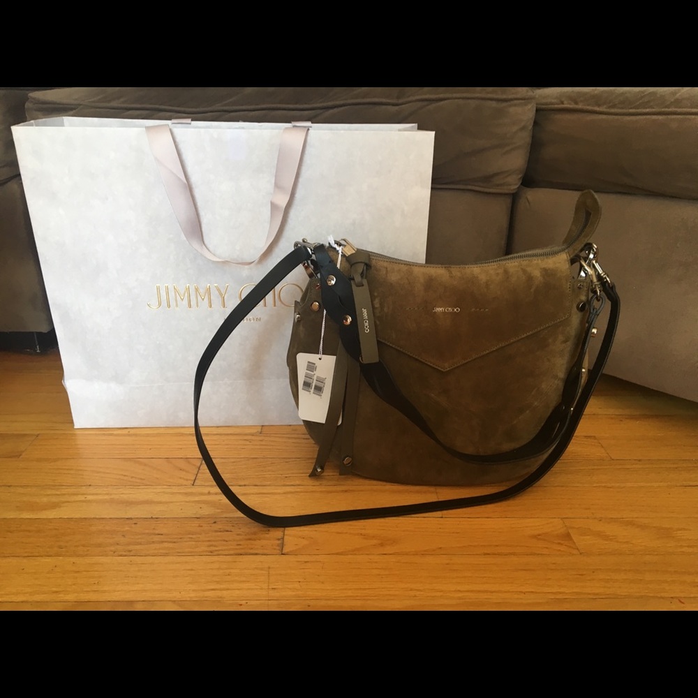 Jimmy Choo Artie Suede Hobo in Olive